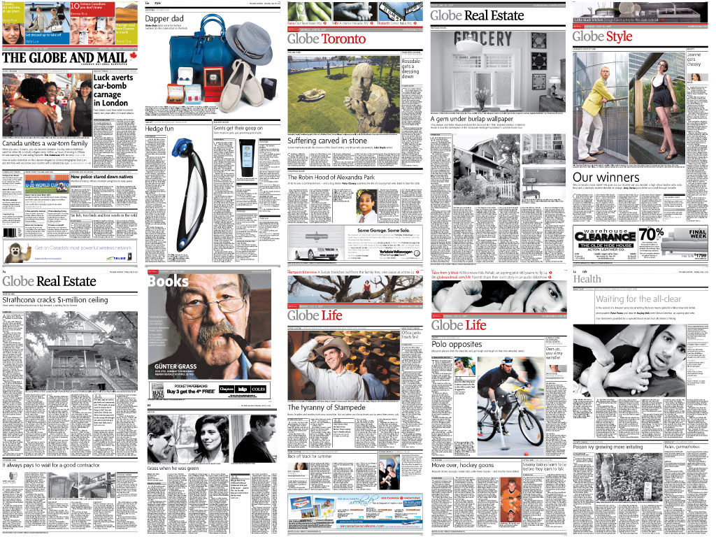 alt A few Globe & Mail pages I laid out