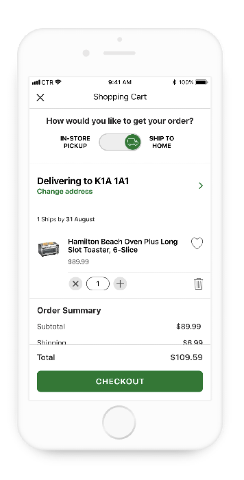 Canadian Tire mobile app screen 4