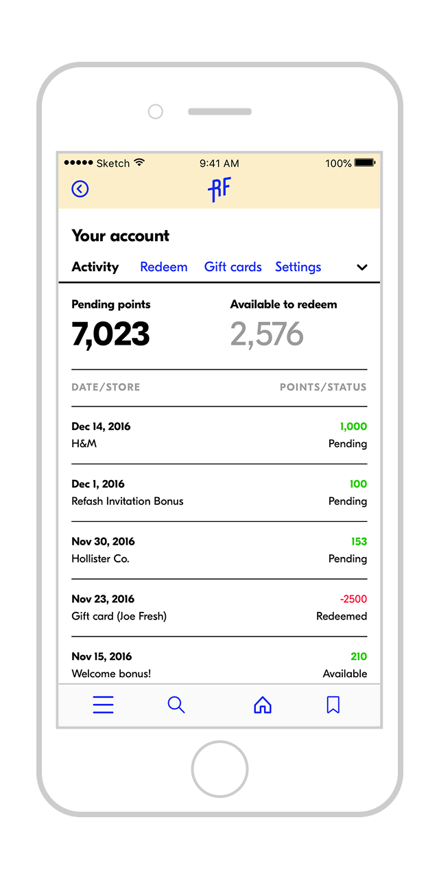 Image of Refash app signup screen